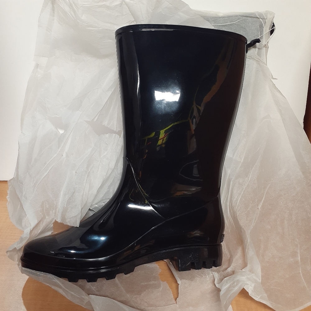 Capelli Daisy Fuentes Black Jelly Rain Boot